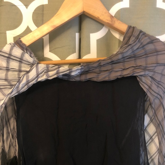 NICOLE MILLER ARTELIER CHECKED PRINTED SLEEVELESS BLOUSE Womens Medium - Picture 5 of 9